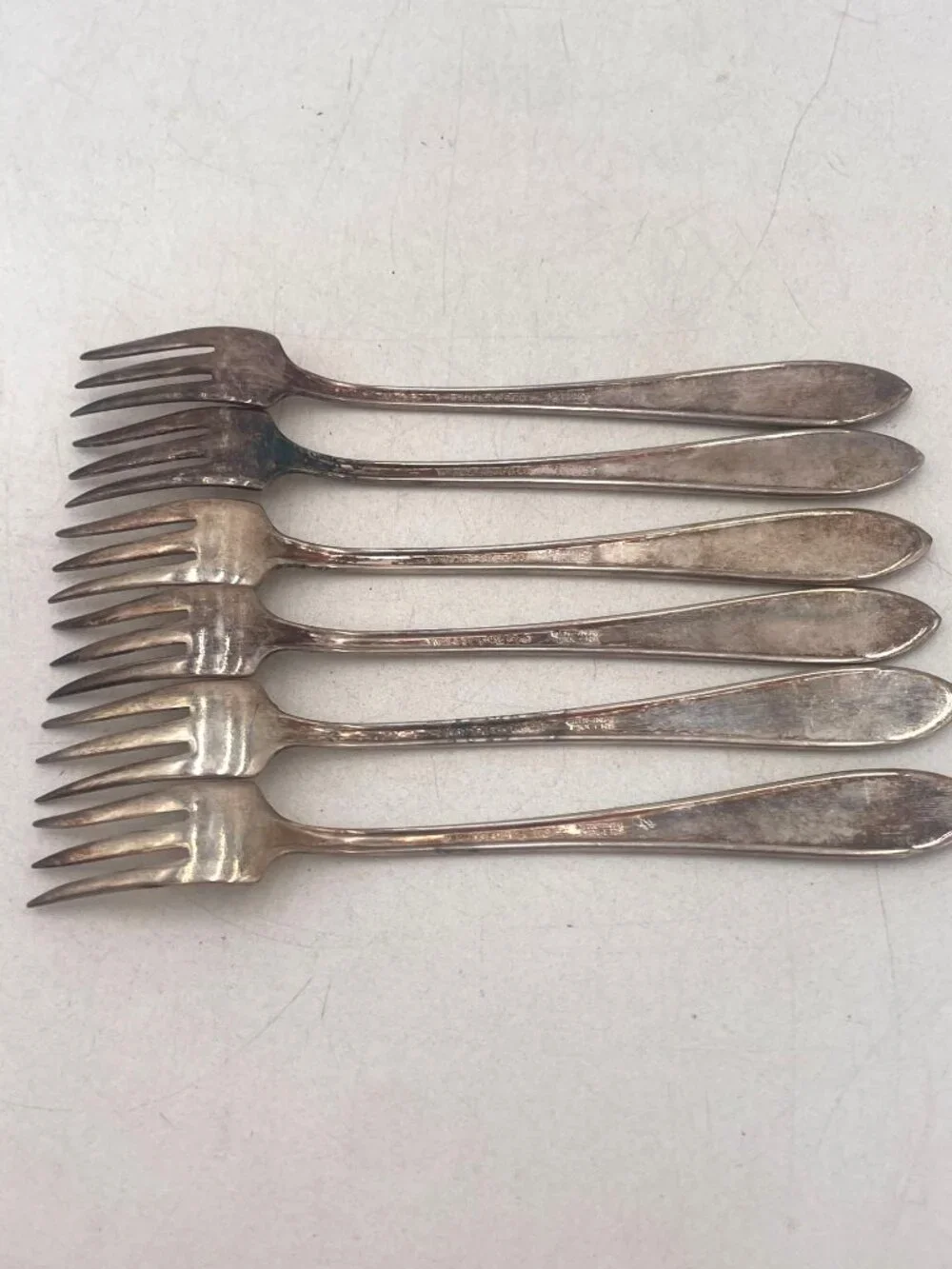Wm Rogers Mfg Co Original Silverplate Vintage Relish Pickle Forks Set Of 6